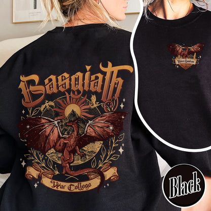 Basgiath War College, Dragon Rider Sweatshirt, Iron Flame Basgiath War College, Basgiath War College 2 Sided, Basgiath Dragon Rider, Bookish Gift