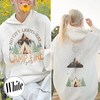 No City Lights Just Camp Fire Night Hoodie, Camping Hoodie, Camp Fire, Camping Mode, Travel Hoodie, Adventure Hoodie, Adventure Lover