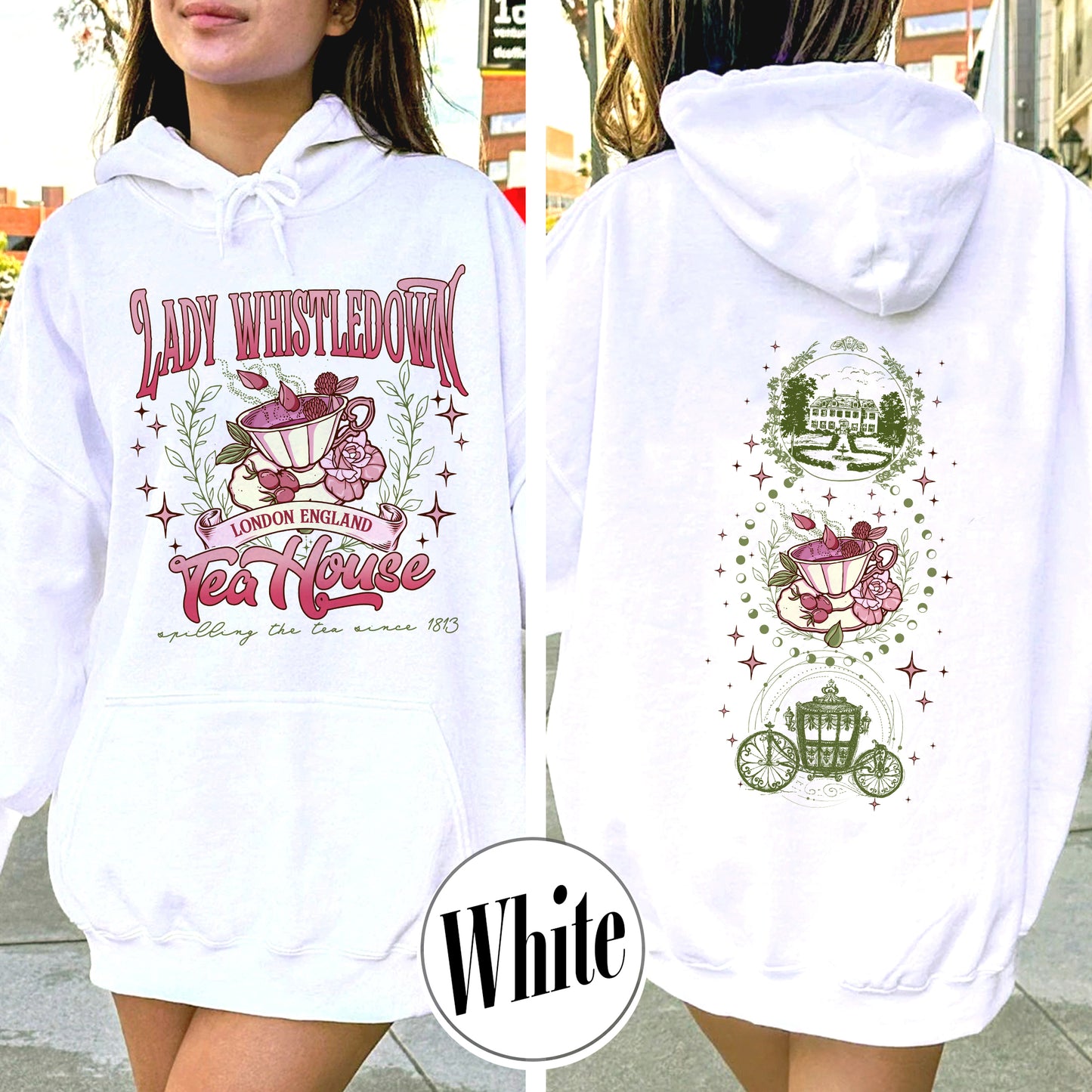 Lady Whistledown Tea House, Spill the Tea Lady Whistledown Hoodie, Lady Whistledown, Lady Whistledown Colin and Penelope, Tea House Hoodie