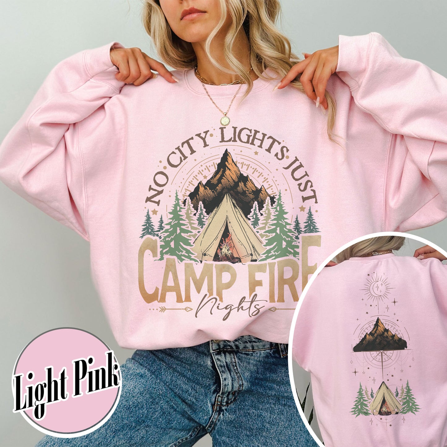 No City Lights Just Camp Fire Night Sweatshirt, Camping Sweatshirt, Camp Fire, Camping Mode, Travel Sweatshirt, Adventure Sweatshirt, Adventure Lover Sweatshirt