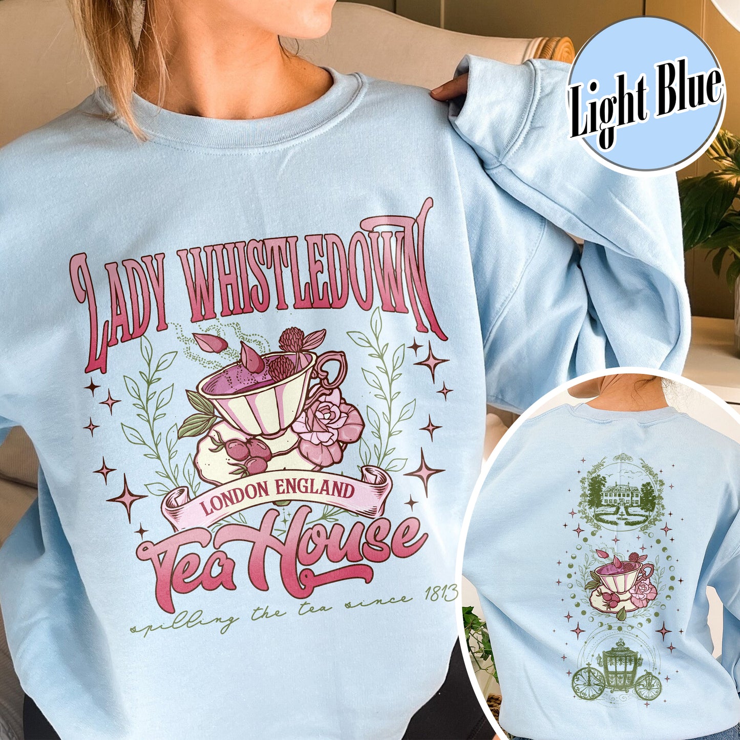 Lady Whistledown Tea House, Spill the Tea Lady Whistledown Sweatshirt, Lady Whistledown, Lady Whistledown Colin and Penelope, Tea House Sweatshirt