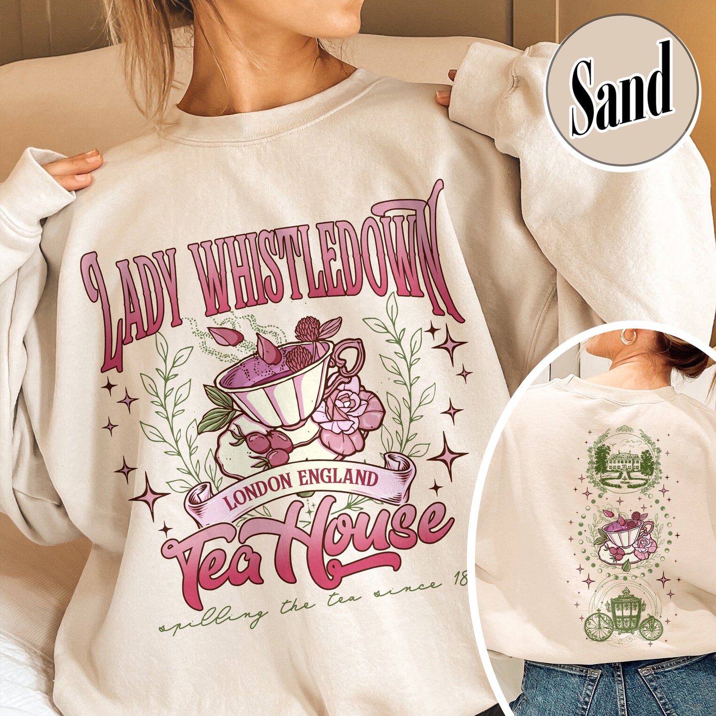 Lady Whistledown Tea House, Spill the Tea Lady Whistledown Sweatshirt, Lady Whistledown, Lady Whistledown Colin and Penelope, Tea House Sweatshirt
