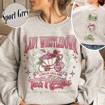 Lady Whistledown Tea House, Spill the Tea Lady Whistledown Sweatshirt, Lady Whistledown, Lady Whistledown Colin and Penelope, Tea House Sweatshirt
