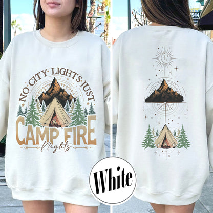 No City Lights Just Camp Fire Night Sweatshirt, Camping Sweatshirt, Camp Fire, Camping Mode, Travel Sweatshirt, Adventure Sweatshirt, Adventure Lover Sweatshirt