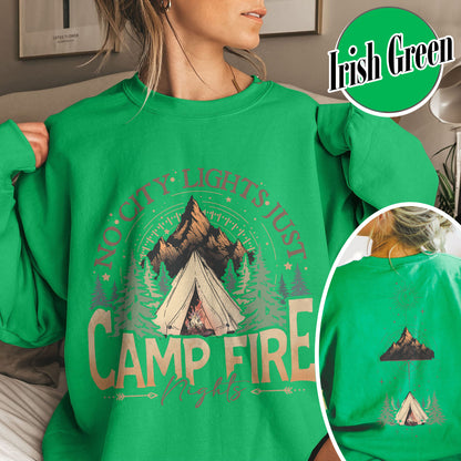 No City Lights Just Camp Fire Night Sweatshirt, Camping Sweatshirt, Camp Fire, Camping Mode, Travel Sweatshirt, Adventure Sweatshirt, Adventure Lover Sweatshirt