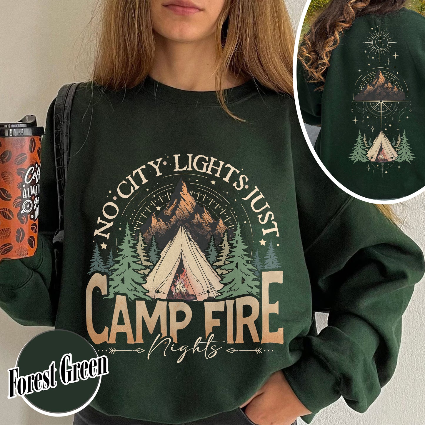 No City Lights Just Camp Fire Night Sweatshirt, Camping Sweatshirt, Camp Fire, Camping Mode, Travel Sweatshirt, Adventure Sweatshirt, Adventure Lover Sweatshirt