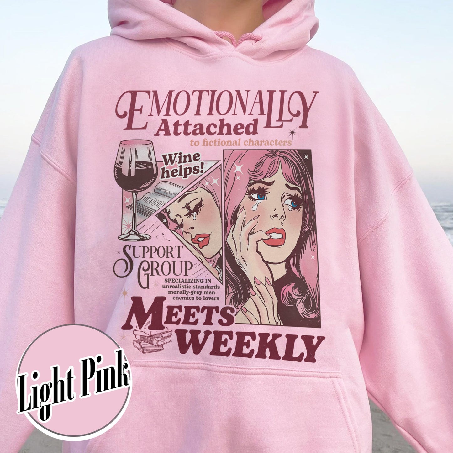 Bookish Hoodie, Emotionally Attached to Fictional Characters Hoodie, Romance Reader Hoodie