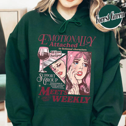 Bookish Hoodie, Emotionally Attached to Fictional Characters Hoodie, Romance Reader Hoodie