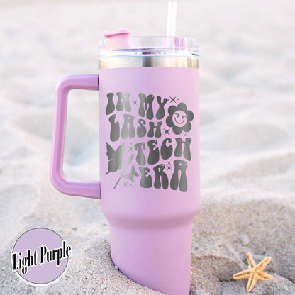 Lashes Tech Tumbler, Lash Tumbler, Lash Artist Tumbler,Tumbler Travel, 40oz Tumbler Engraved, 40oz Tumbler With Handle, Engraved Tumbler Handle