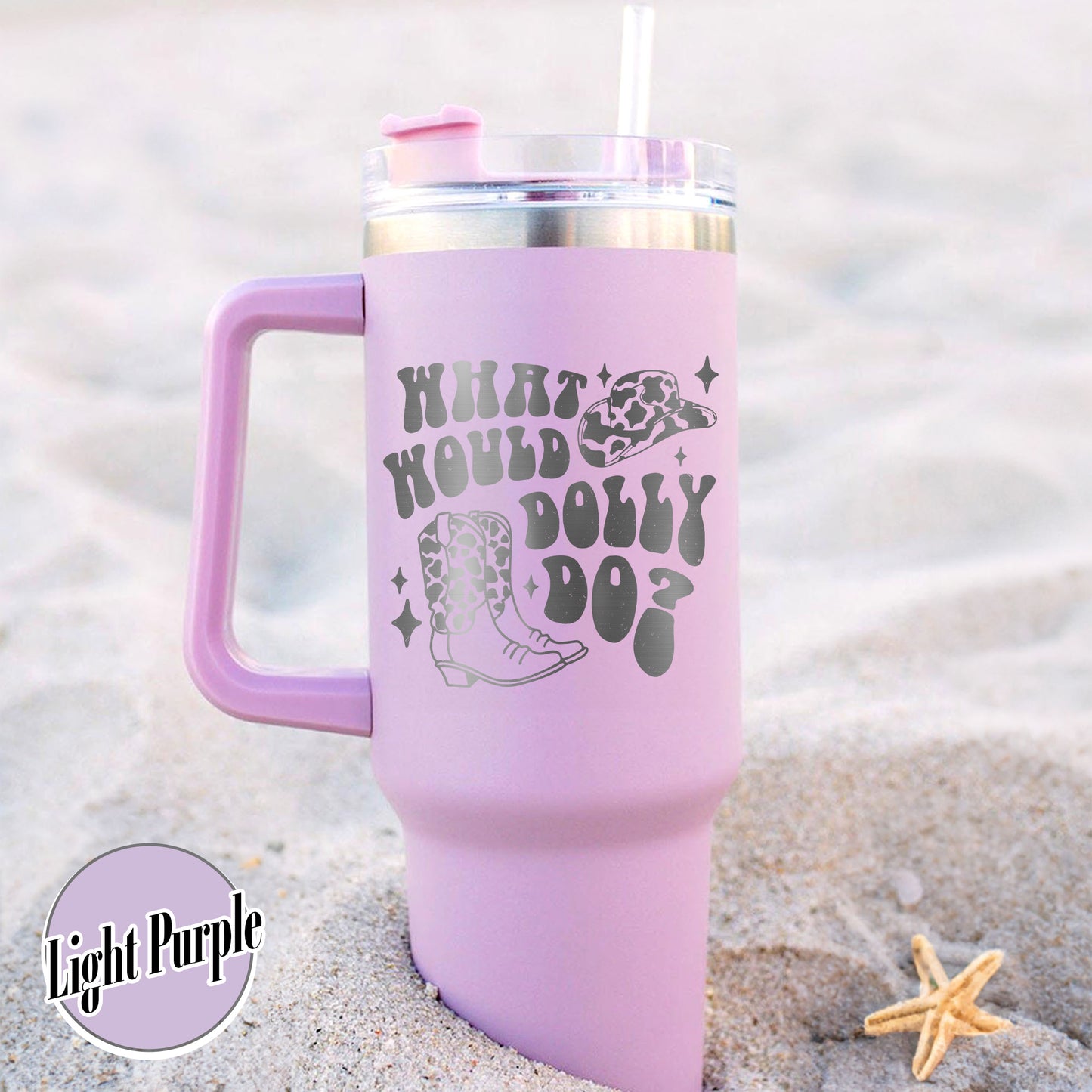 Tumblers 40oz With Dolly, Dolly Tumbler, Dolly Cowboys Tumbler With Handle, 40oz Tumbler Engraved, 40oz Tumbler With Handle, Holiday Gift