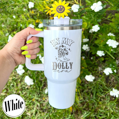 Dolly Tumbler Engraved 40oz, Dolly Cowboys Tumbler With Handle