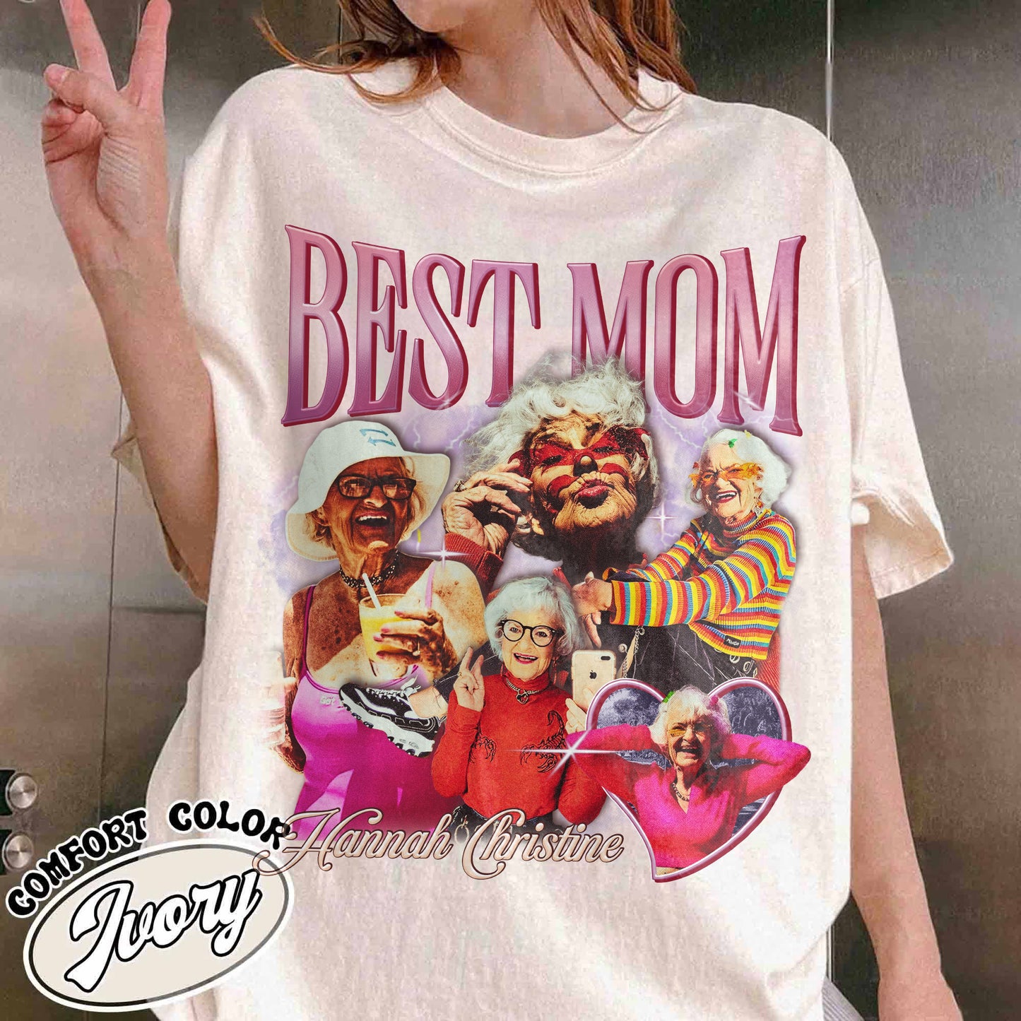 Mother’s Day Comfort Color Shirt, Custom Best Mom Shirt, Personalized Bootleg Best Mom Shirt