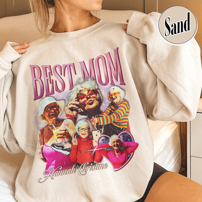 Mother’s Day Sweatshirt, Custom Best Mom Sweatshirt, Personalized Bootleg Best Mom Sweatshirt