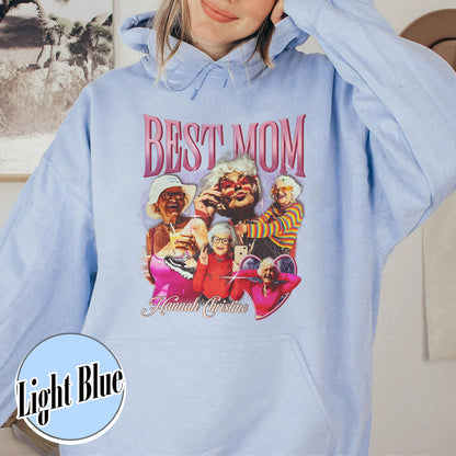 Mother’s Day Hoodie, Custom Best Mom Hoodie, Personalized Bootleg Best Mom Hoodie
