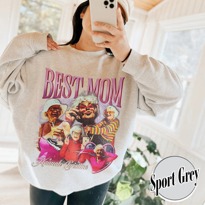 Mother’s Day Sweatshirt, Custom Best Mom Sweatshirt, Personalized Bootleg Best Mom Sweatshirt