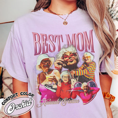 Mother’s Day Comfort Color Shirt, Custom Best Mom Shirt, Personalized Bootleg Best Mom Shirt