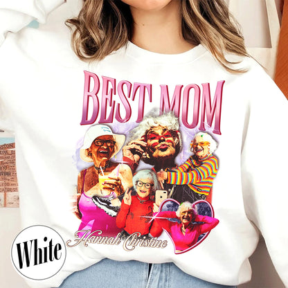 Mother’s Day Sweatshirt, Custom Best Mom Sweatshirt, Personalized Bootleg Best Mom Sweatshirt
