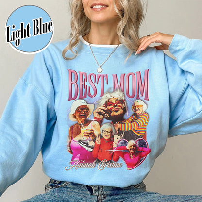 Mother’s Day Sweatshirt, Custom Best Mom Sweatshirt, Personalized Bootleg Best Mom Sweatshirt