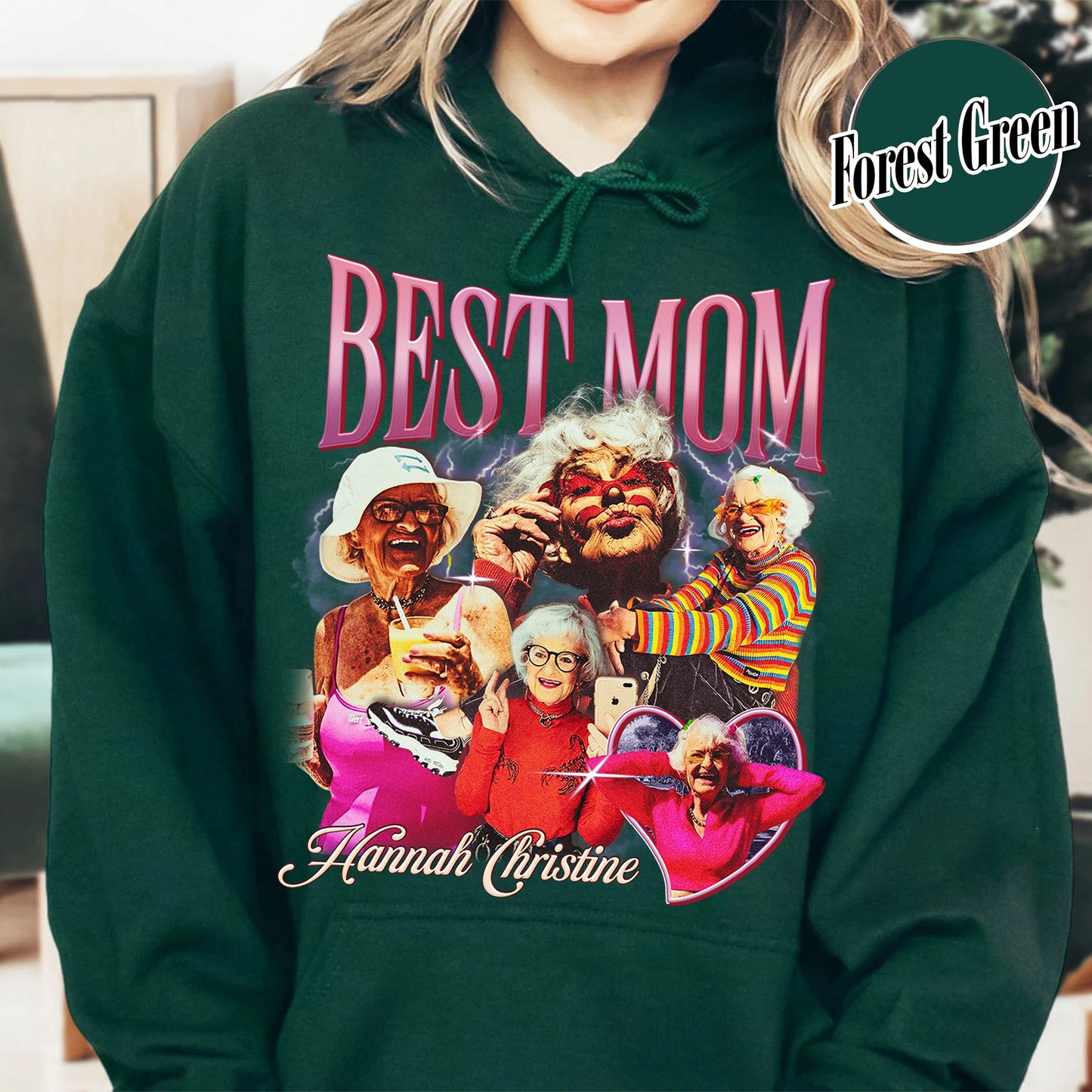 Mother’s Day Hoodie, Custom Best Mom Hoodie, Personalized Bootleg Best Mom Hoodie