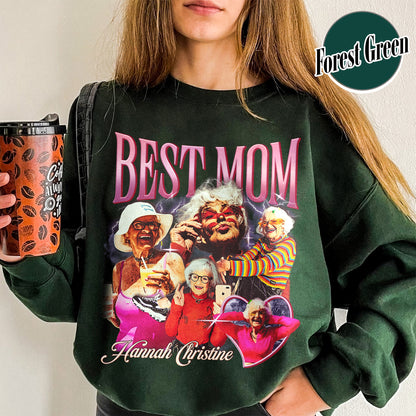 Mother’s Day Sweatshirt, Custom Best Mom Sweatshirt, Personalized Bootleg Best Mom Sweatshirt