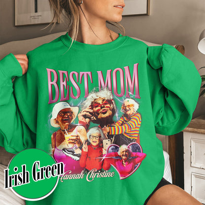 Mother’s Day Sweatshirt, Custom Best Mom Sweatshirt, Personalized Bootleg Best Mom Sweatshirt