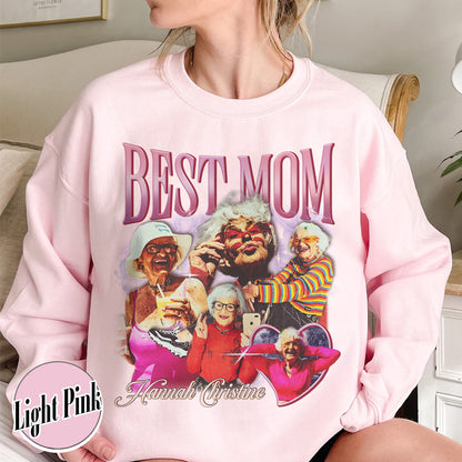Mother’s Day Sweatshirt, Custom Best Mom Sweatshirt, Personalized Bootleg Best Mom Sweatshirt