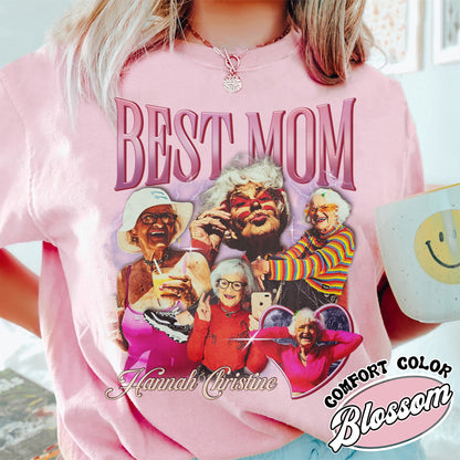 Mother’s Day Comfort Color Shirt, Custom Best Mom Shirt, Personalized Bootleg Best Mom Shirt