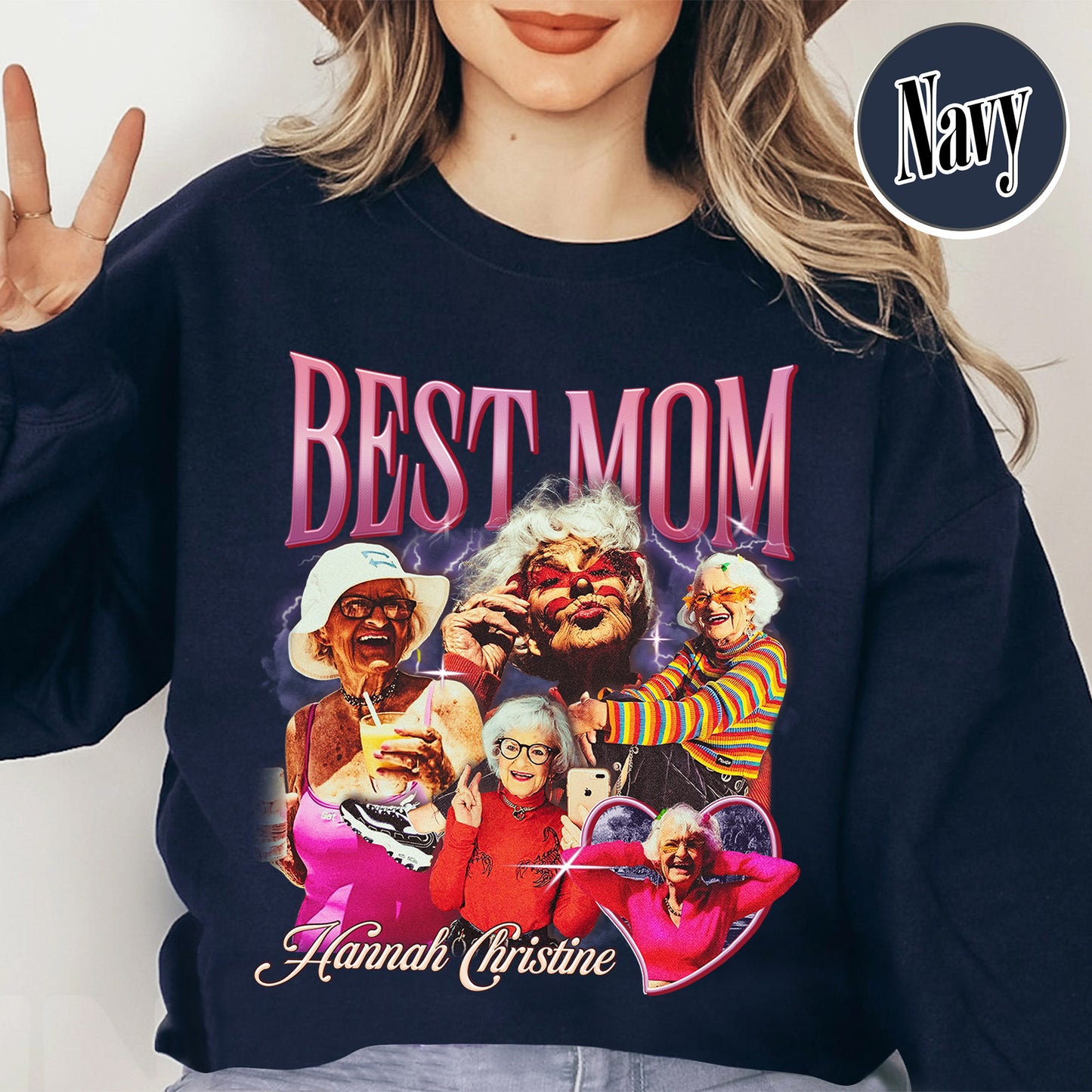 Mother’s Day Sweatshirt, Custom Best Mom Sweatshirt, Personalized Bootleg Best Mom Sweatshirt