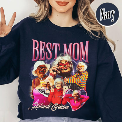 Mother’s Day Sweatshirt, Custom Best Mom Sweatshirt, Personalized Bootleg Best Mom Sweatshirt