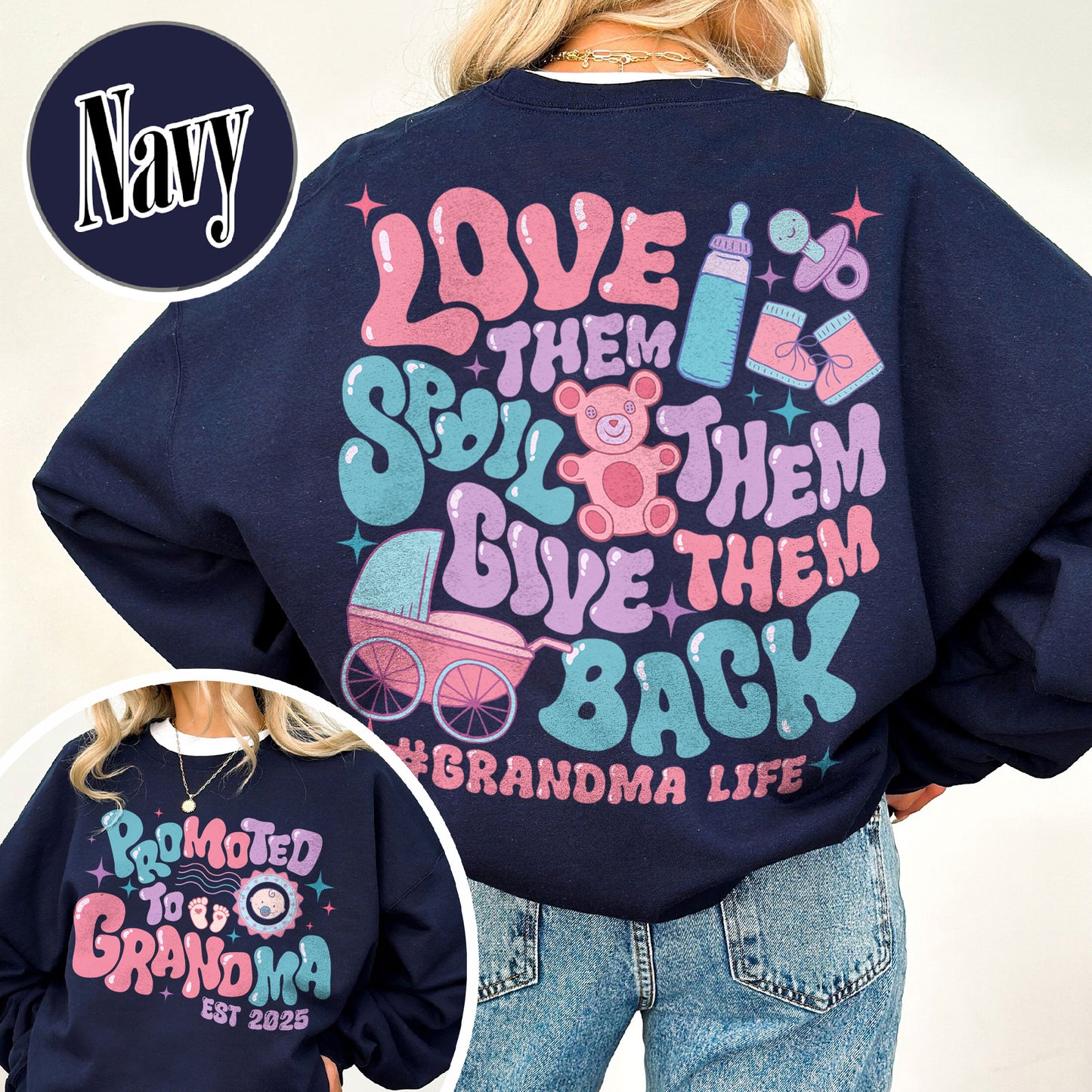 Mother’s Day Sweatshirt, Custom Promoted to Grandma Sweatshirt, Personalize Est Grandma Sweatshirt