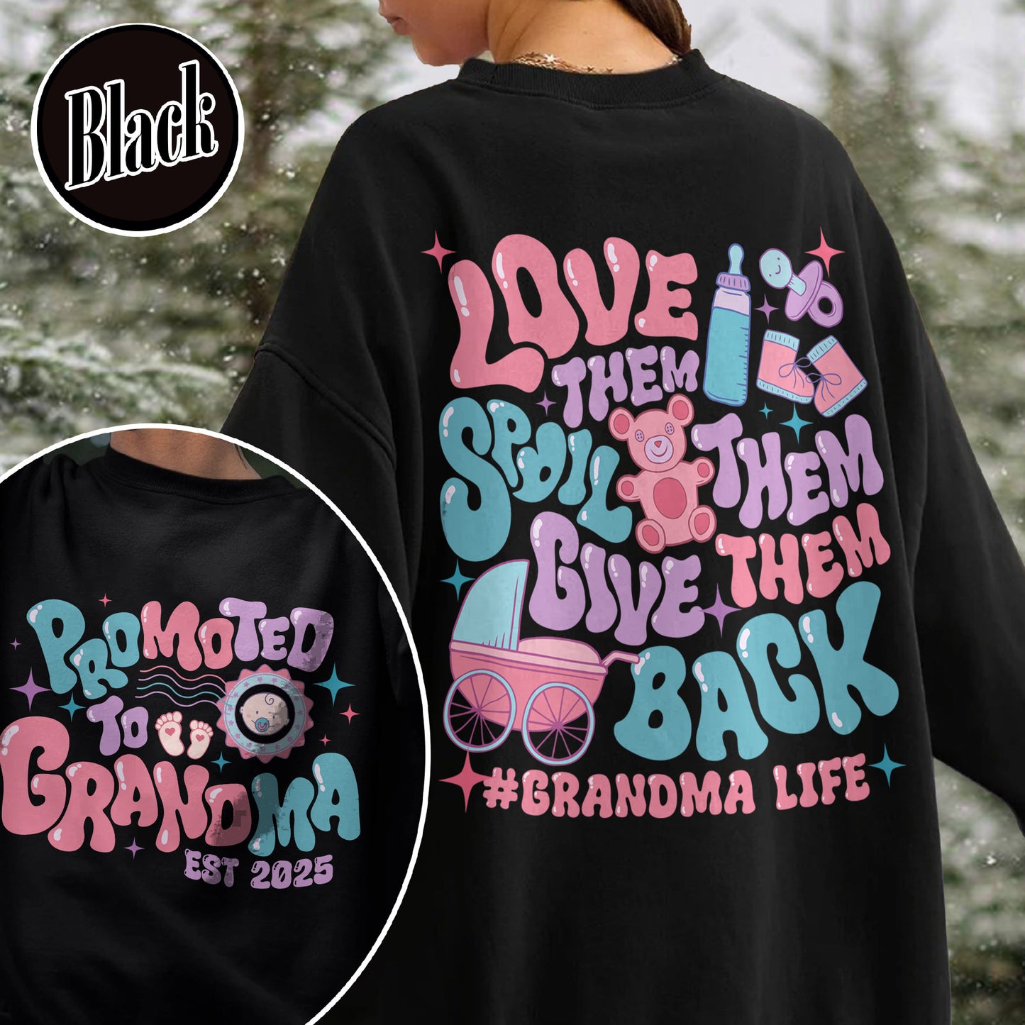 Mother’s Day Sweatshirt, Custom Promoted to Grandma Sweatshirt, Personalize Est Grandma Sweatshirt