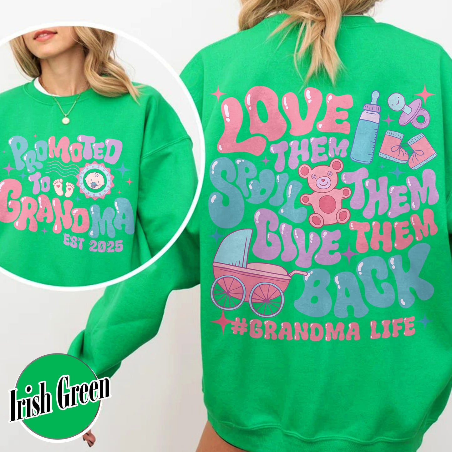 Mother’s Day Sweatshirt, Custom Promoted to Grandma Sweatshirt, Personalize Est Grandma Sweatshirt