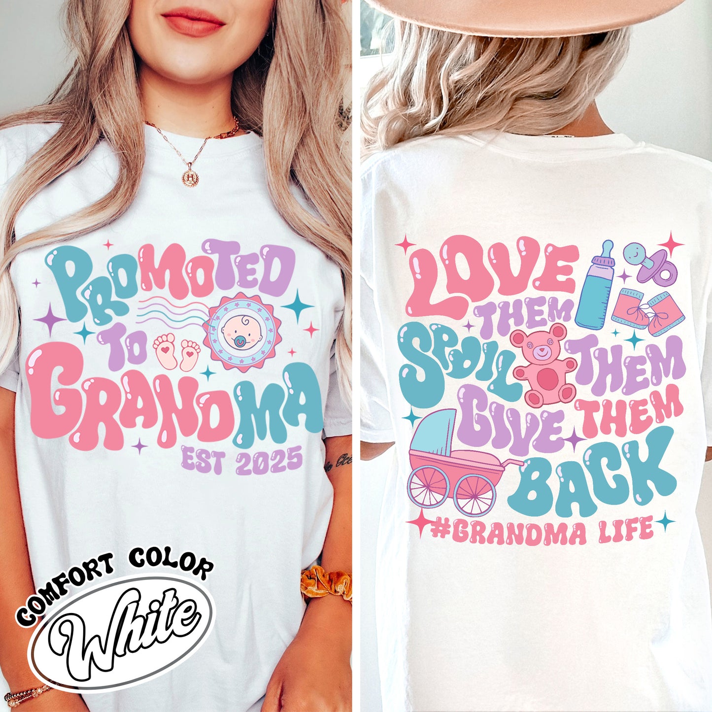 Mother’s Day Comfort Color Shirt, Custom Promoted to Grandma Shirt, Personalize Est Grandma Shirt