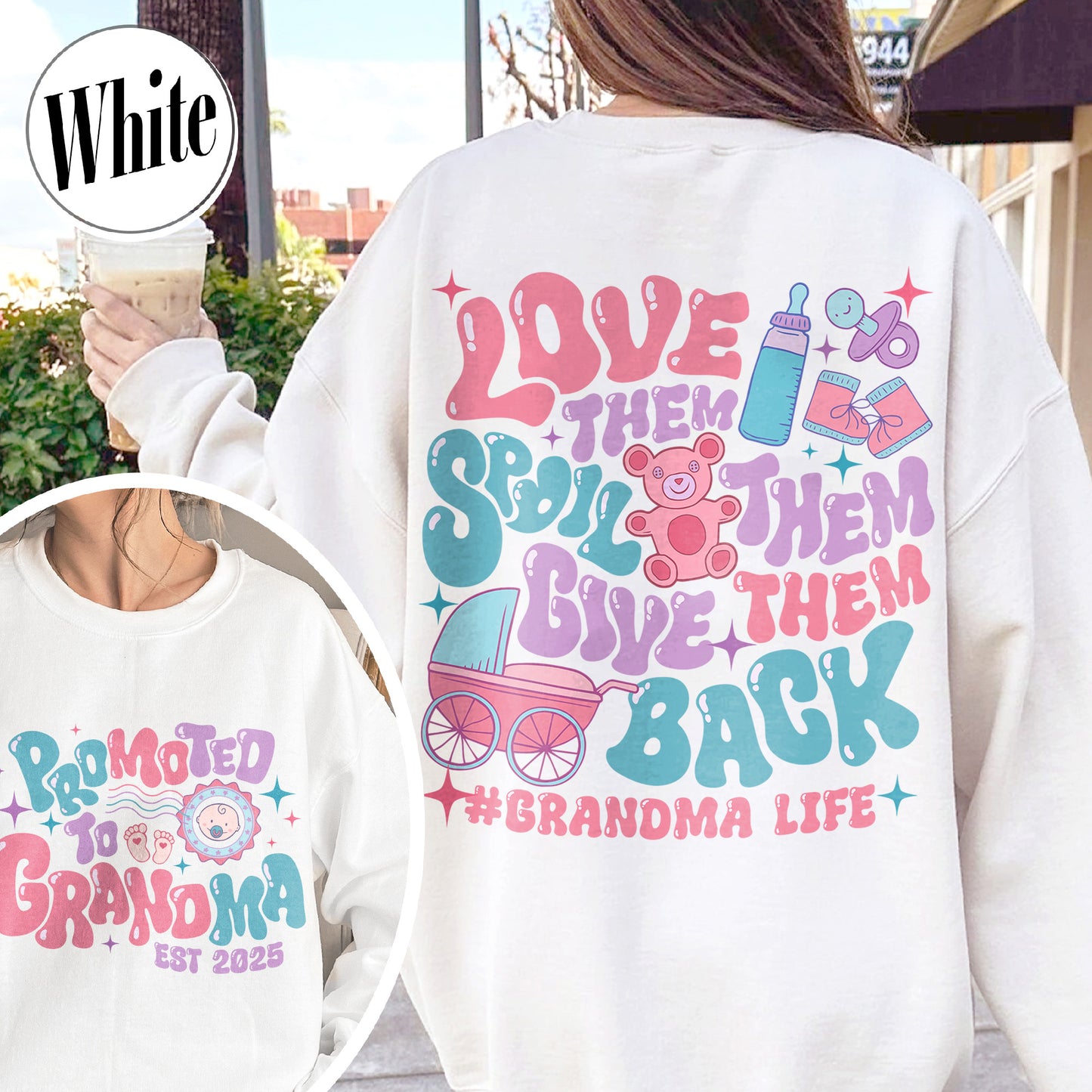 Mother’s Day Sweatshirt, Custom Promoted to Grandma Sweatshirt, Personalize Est Grandma Sweatshirt