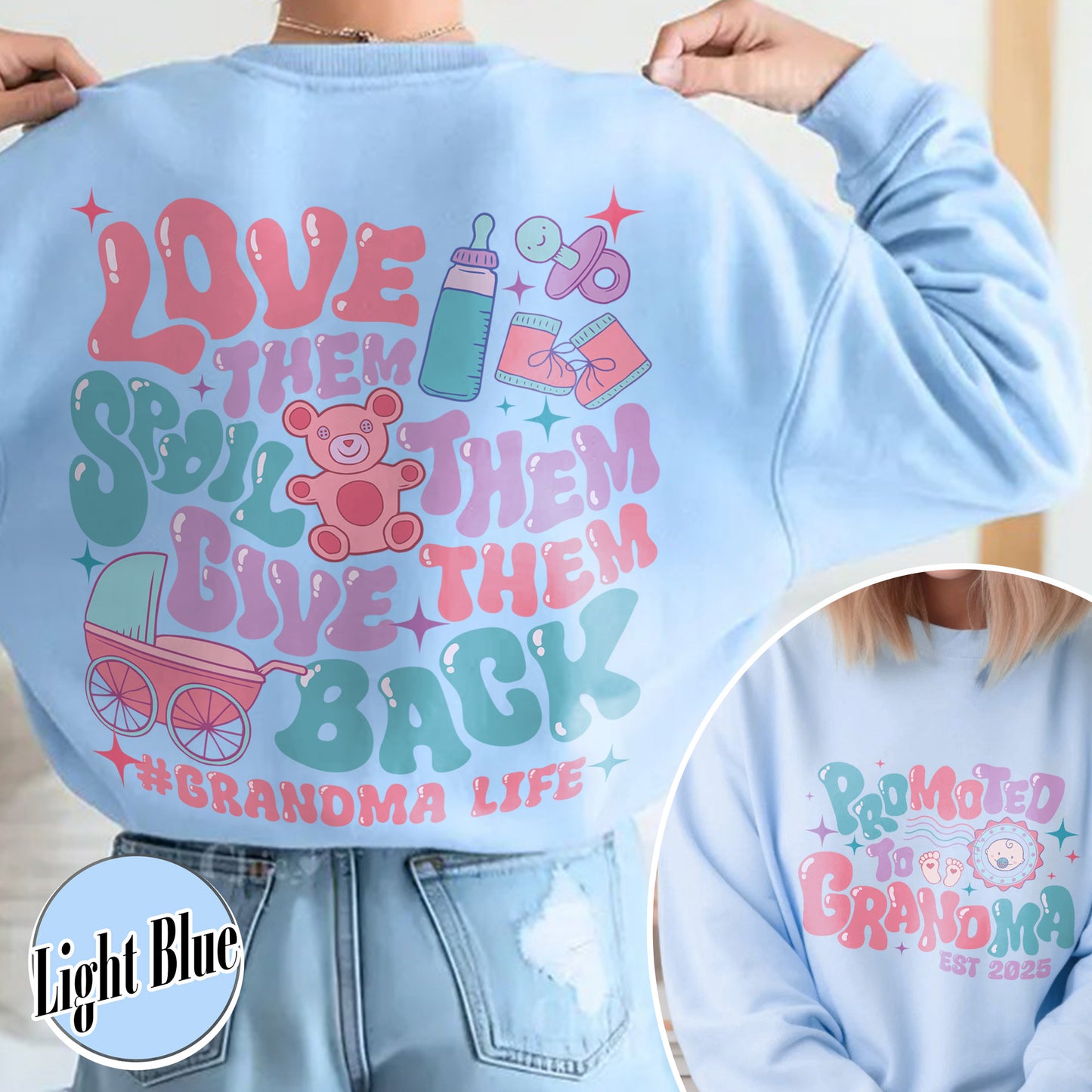 Mother’s Day Sweatshirt, Custom Promoted to Grandma Sweatshirt, Personalize Est Grandma Sweatshirt
