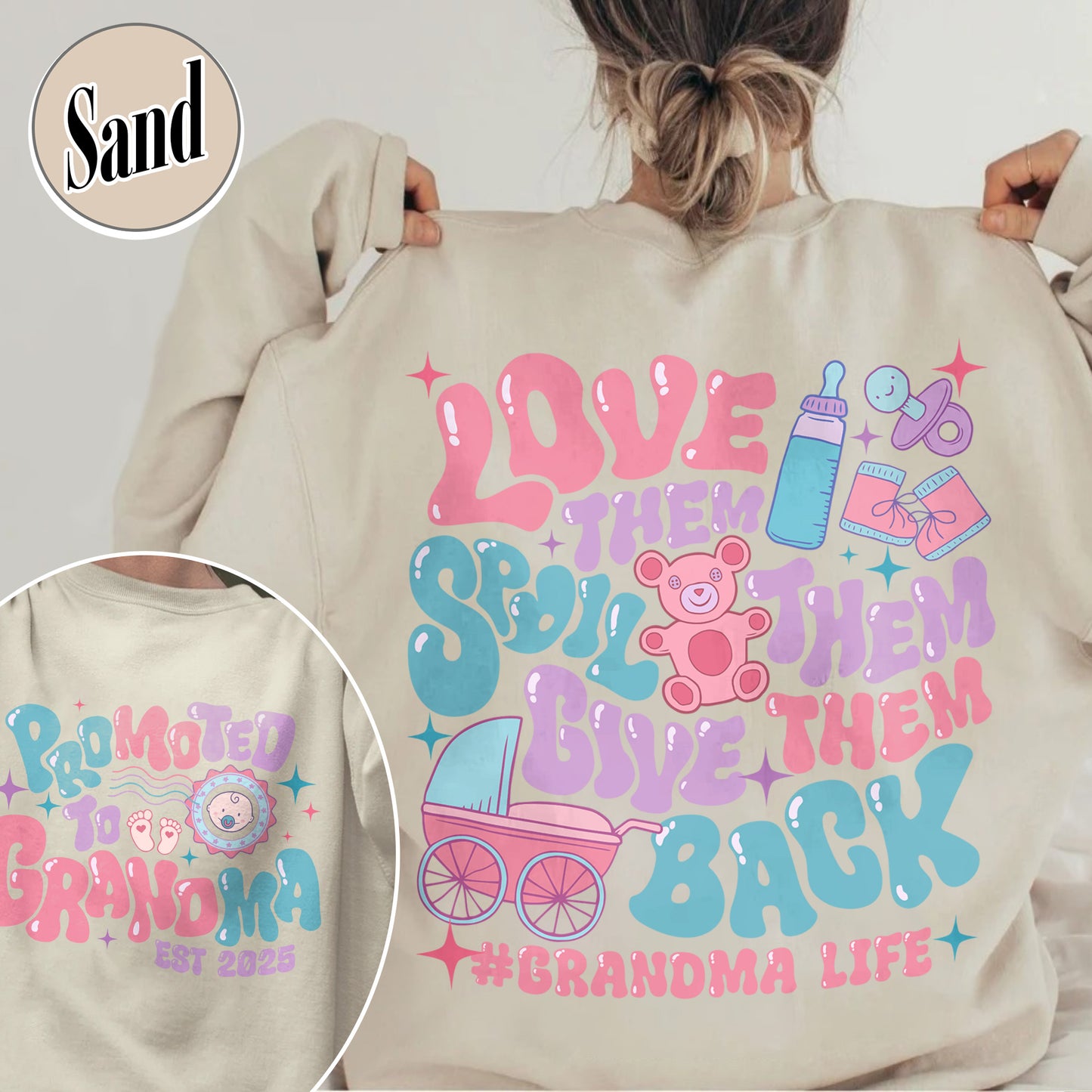 Mother’s Day Sweatshirt, Custom Promoted to Grandma Sweatshirt, Personalize Est Grandma Sweatshirt