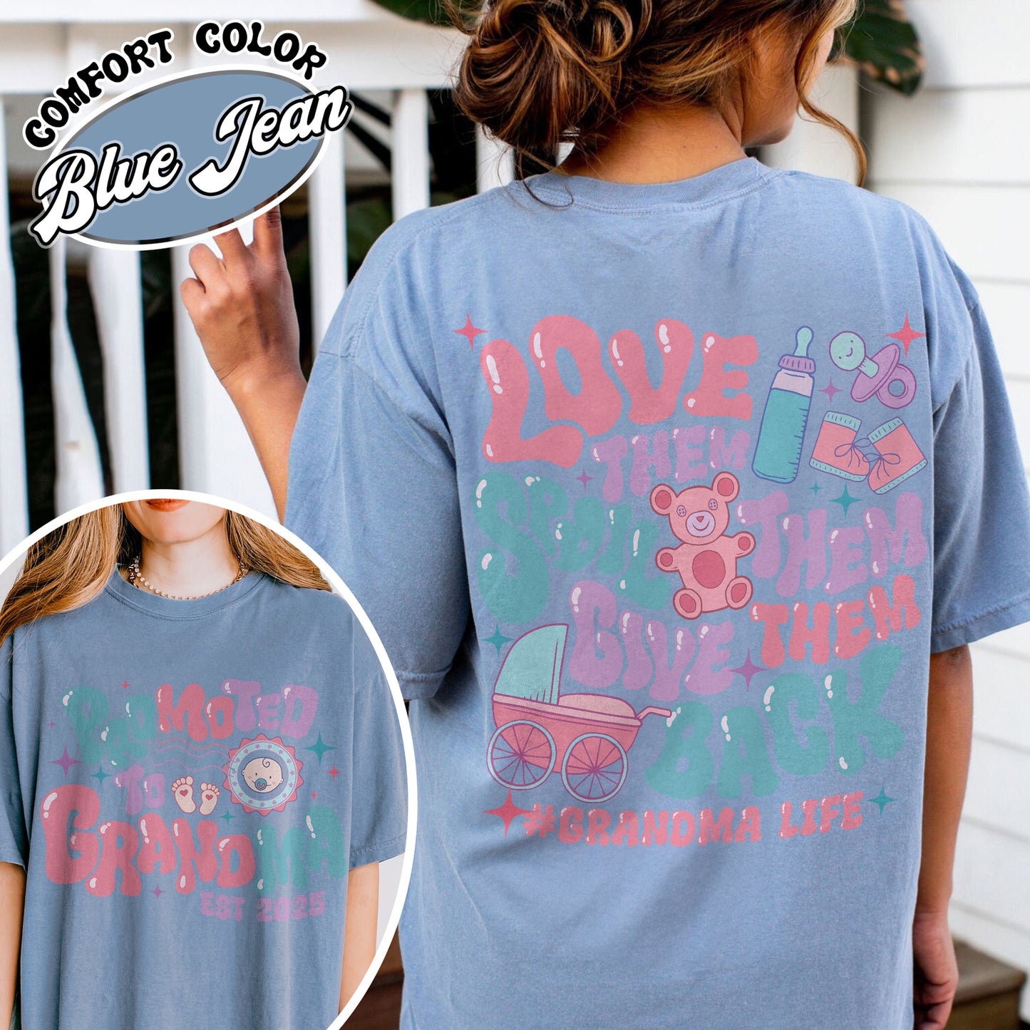 Mother’s Day Comfort Color Shirt, Custom Promoted to Grandma Shirt, Personalize Est Grandma Shirt