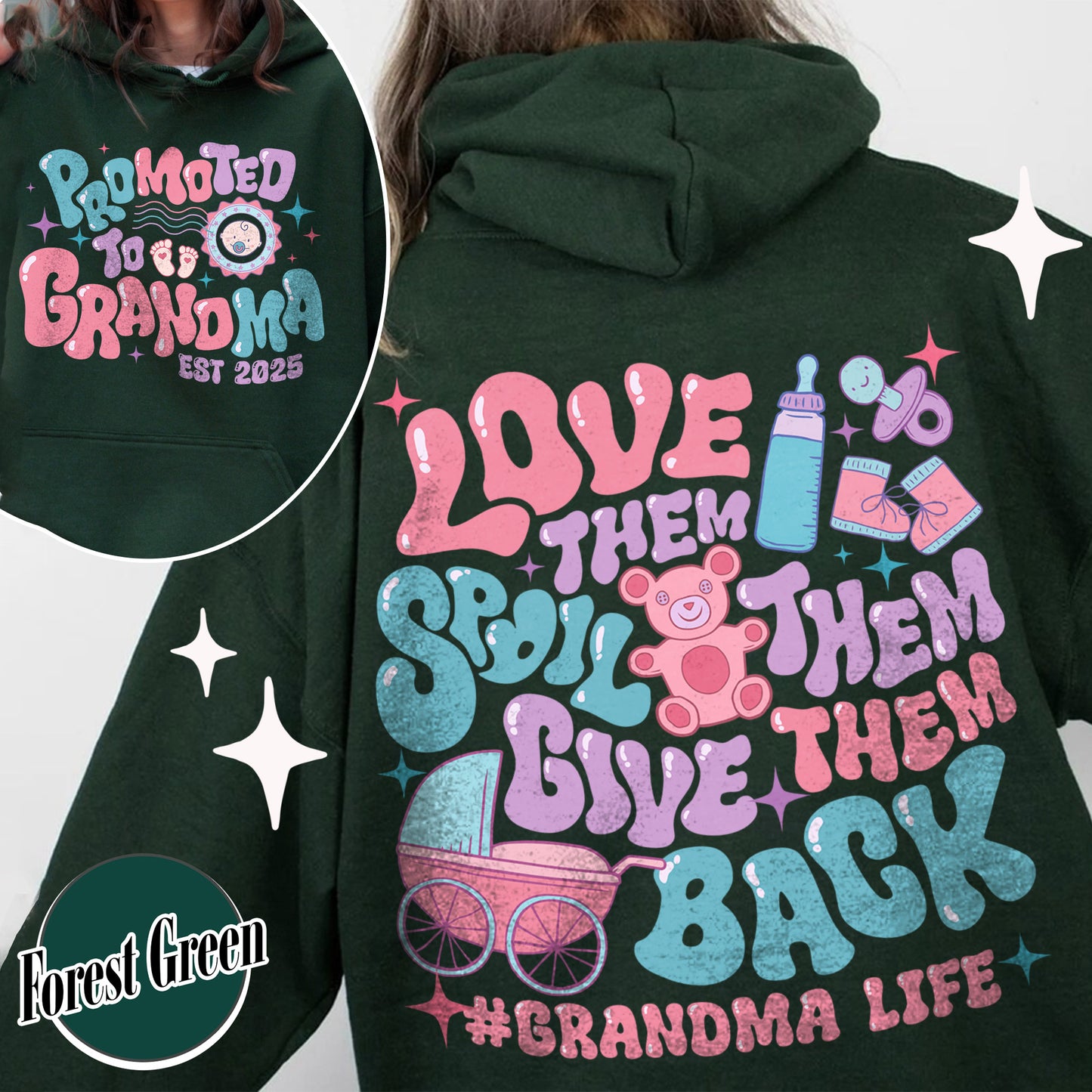 Mother’s Day Hoodie, Custom Promoted to Grandma Hoodie, Personalize Est Grandma Hoodie