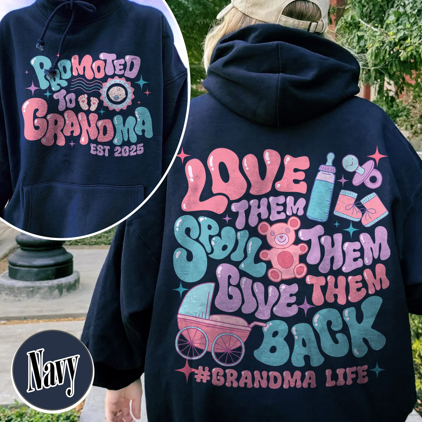 Mother’s Day Hoodie, Custom Promoted to Grandma Hoodie, Personalize Est Grandma Hoodie