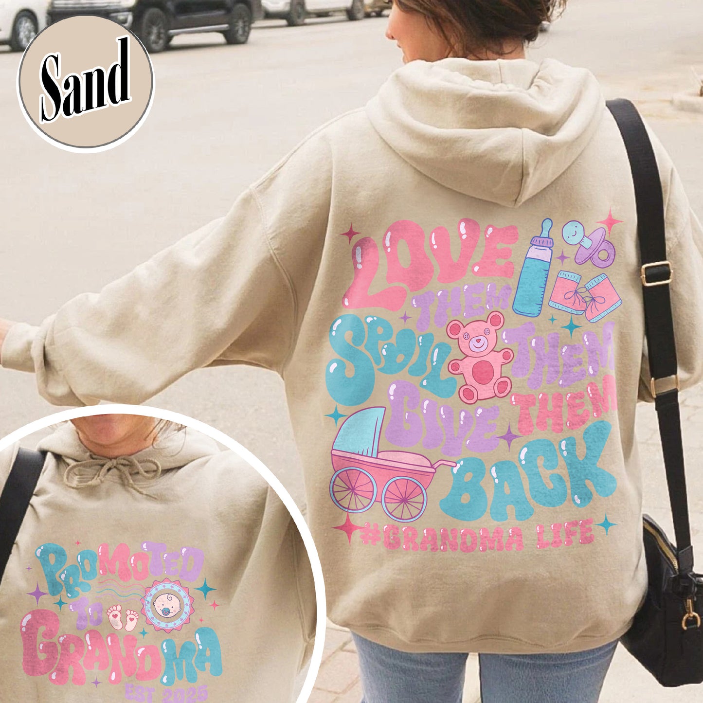 Mother’s Day Hoodie, Custom Promoted to Grandma Hoodie, Personalize Est Grandma Hoodie