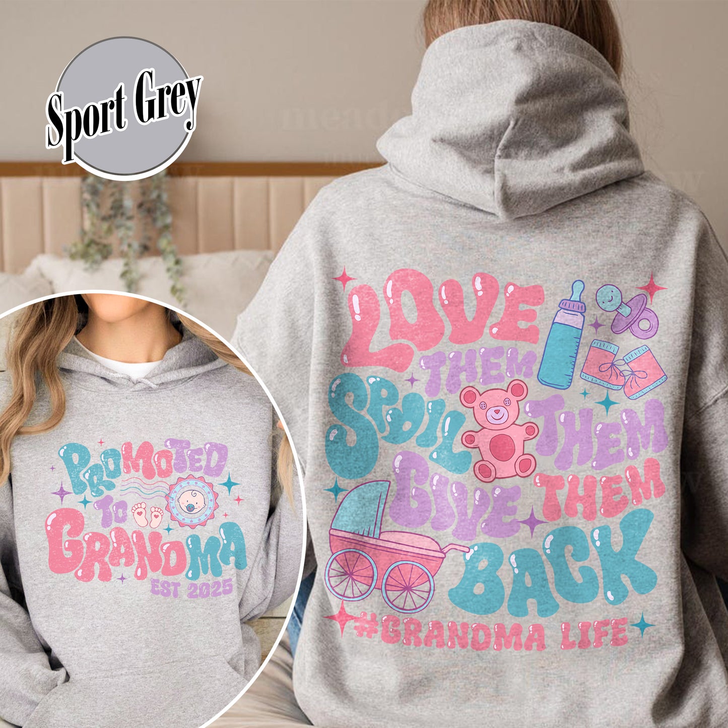 Mother’s Day Hoodie, Custom Promoted to Grandma Hoodie, Personalize Est Grandma Hoodie