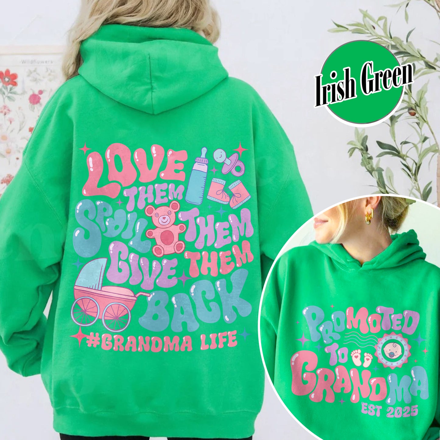 Mother’s Day Hoodie, Custom Promoted to Grandma Hoodie, Personalize Est Grandma Hoodie