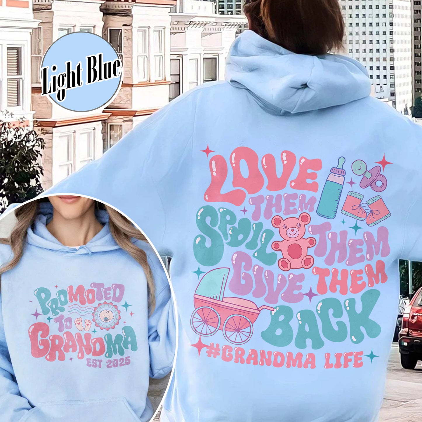 Mother’s Day Hoodie, Custom Promoted to Grandma Hoodie, Personalize Est Grandma Hoodie