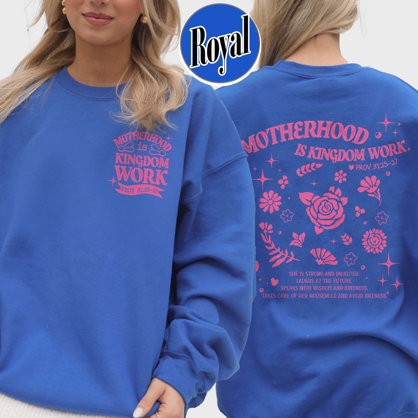 Mother’s Day Sweatshirt, Motherhood Is Kingdom Work Sweatshirt, Christian Mom Gift