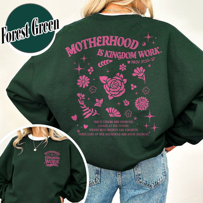 Mother’s Day Sweatshirt, Motherhood Is Kingdom Work Sweatshirt, Christian Mom Gift