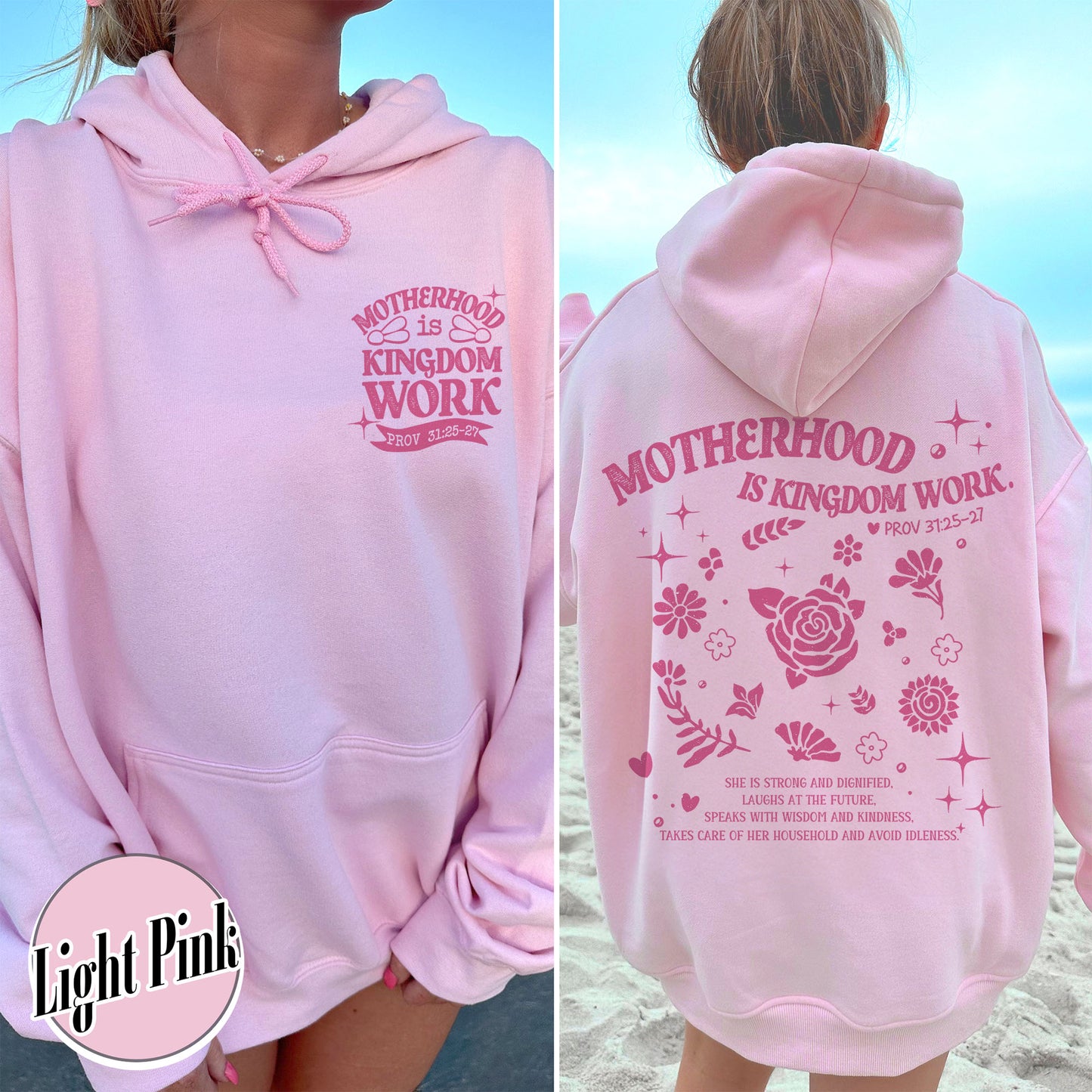 Mother’s Day Hoodie, Motherhood Is Kingdom Work Hoodie, Christian Mom Gift