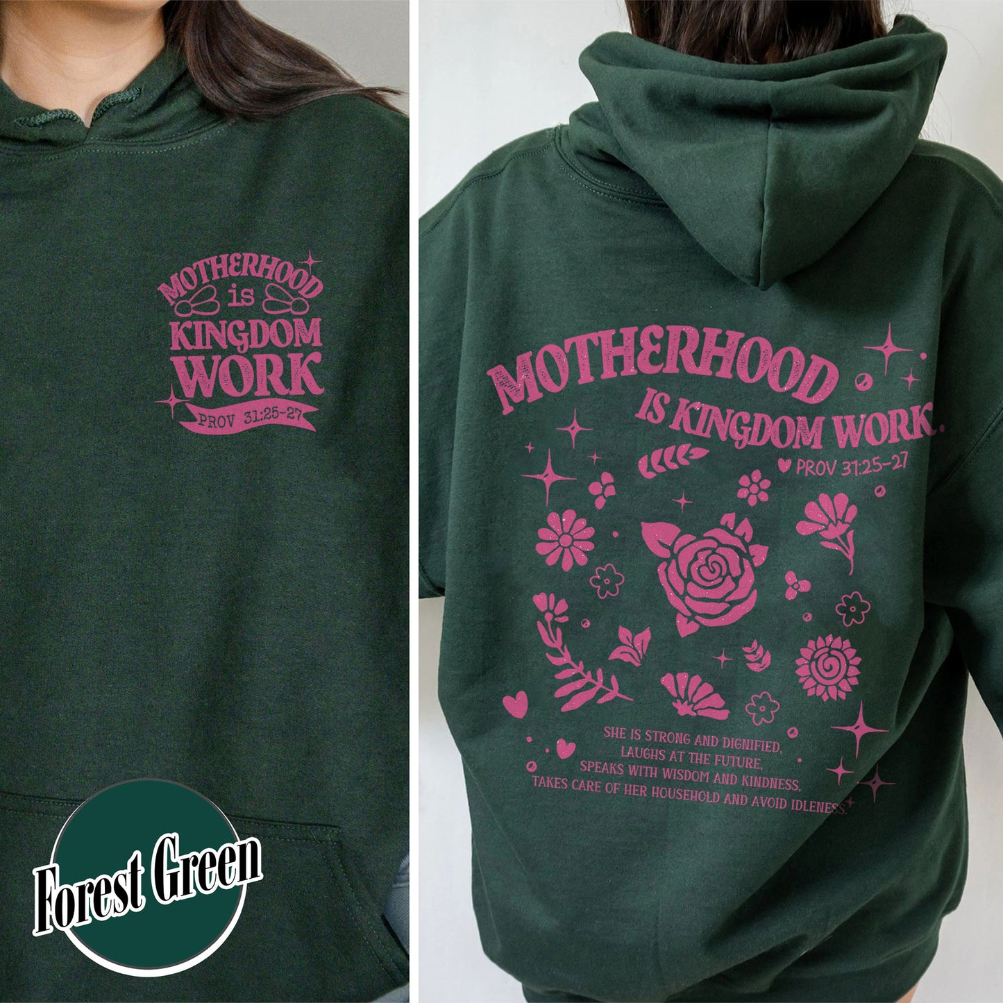 Mother’s Day Hoodie, Motherhood Is Kingdom Work Hoodie, Christian Mom Gift