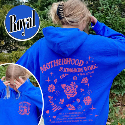 Mother’s Day Hoodie, Motherhood Is Kingdom Work Hoodie, Christian Mom Gift