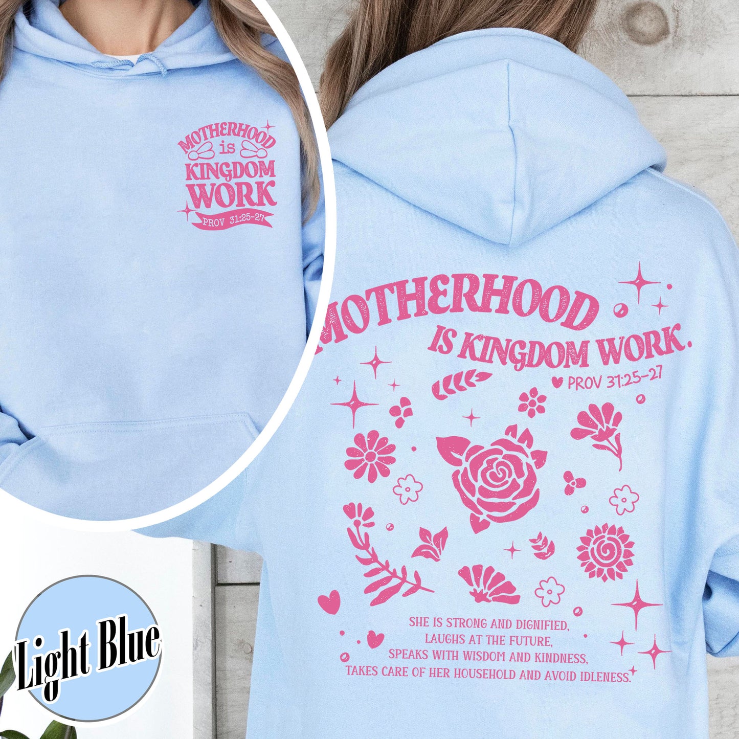 Mother’s Day Hoodie, Motherhood Is Kingdom Work Hoodie, Christian Mom Gift