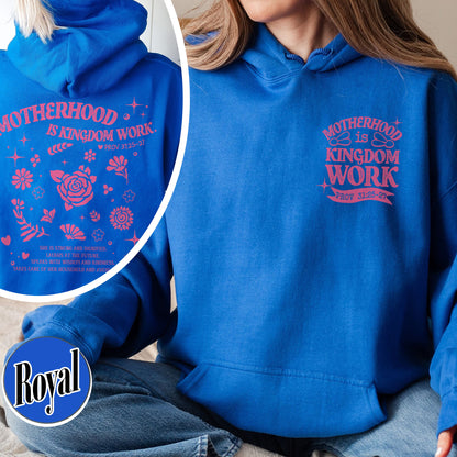 Mother’s Day Hoodie, Motherhood Is Kingdom Work Hoodie, Christian Mom Gift